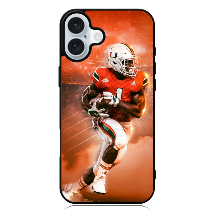 University of Miami Footbal iPhone 16 Case QC9597