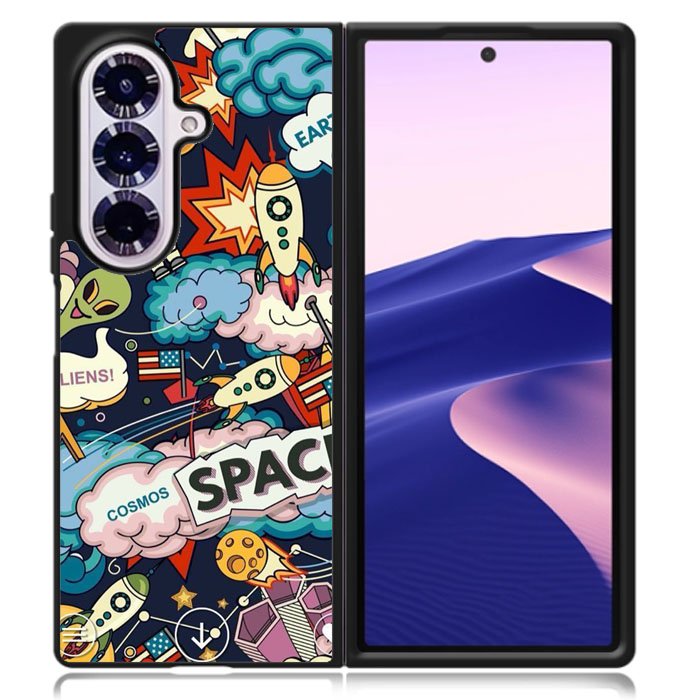 Space Sticker Samsung Galaxy Z Fold 7 Case OV9044