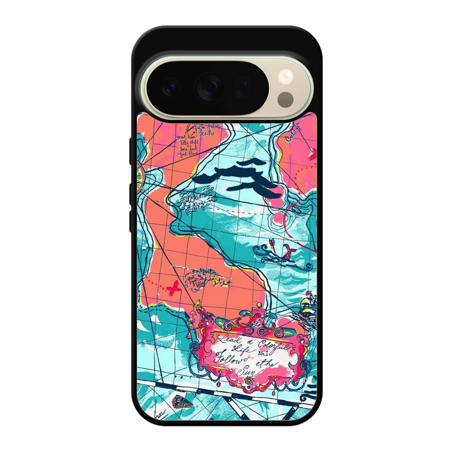 Lilly Pulitzer Map Google Pixel 10 Pro Case QC9031