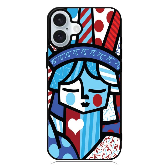 Romero Britto Statue Of Liberty iPhone 16 Plus Case QC11014