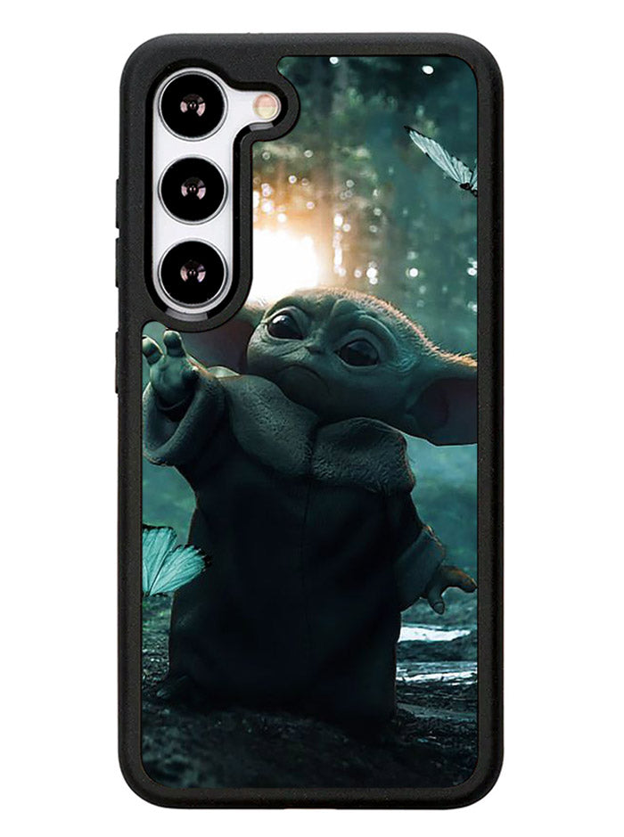 Baby Yoda In The Forest Love Butterfly Samsung Galaxy S23 Plus 5G / Samsung Galaxy S23+ 5G Case