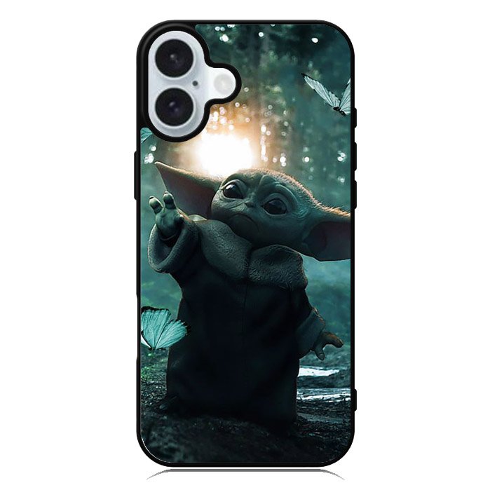 Baby Yoda In The Forest Love Butterfly iPhone 16 Case