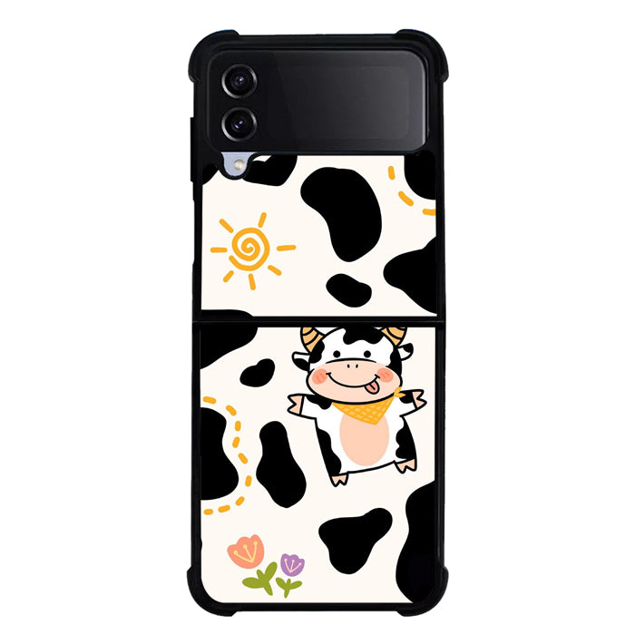 Cow cute NDK0078 Samsung Galaxy Z Flip 5 , Z Flip 4 , Z Flip 3 ,  Z Fold 5 , Z Fold 4 , Z Fold 3 5G Case