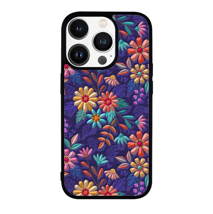 Flower violet 3D NDK0092 iPhone 14 Pro Max | iPhone 14 Pro | iPhone 14 Plus | iPhone 14 Case