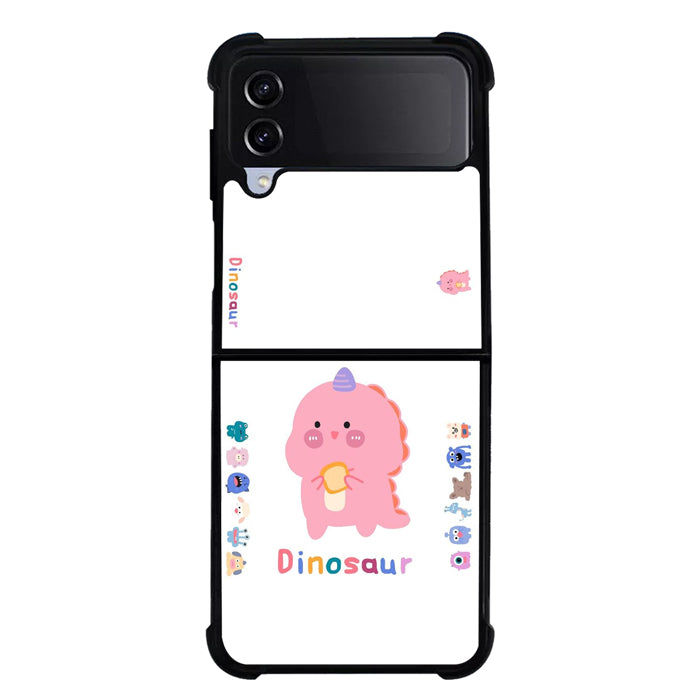 Dinosaur pink NDK0118 Samsung Galaxy Z Flip 5 , Z Flip 4 , Z Flip 3 ,  Z Fold 5 , Z Fold 4 , Z Fold 3 5G Case
