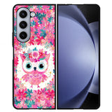 Cute Pink Floral Owl NDK0132 Samsung Galaxy Z Flip 5 , Z Flip 4 , Z Flip 3 ,  Z Fold 5 , Z Fold 4 , Z Fold 3 5G Case