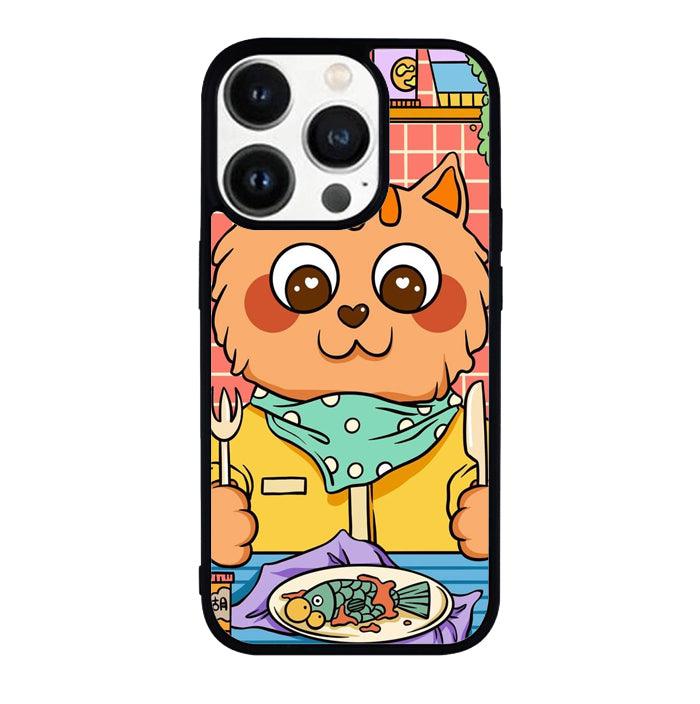 cat eat fish NDK0135 iPhone 14 Pro Max | iPhone 14 Pro | iPhone 14 Plus | iPhone 14 Case