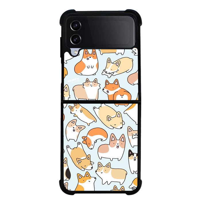 Dog pattern FLN0024 Samsung Galaxy Z Flip 5 , Z Flip 4 , Z Flip 3 ,  Z Fold 5 , Z Fold 4 , Z Fold 3 5G Case