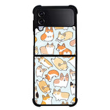 Dog pattern FLN0024 Samsung Galaxy Z Flip 5 , Z Flip 4 , Z Flip 3 ,  Z Fold 5 , Z Fold 4 , Z Fold 3 5G Case