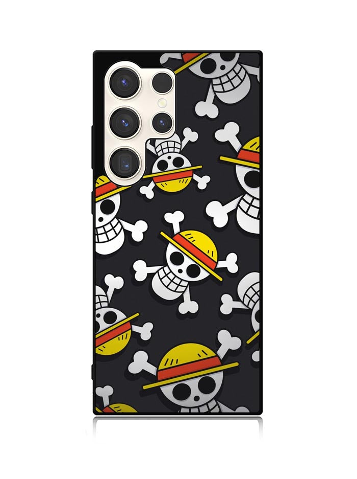 One Piece Straw Hat Pirates Logo Dark Samsung Galaxy S24 Ultra 5G Case OV10993