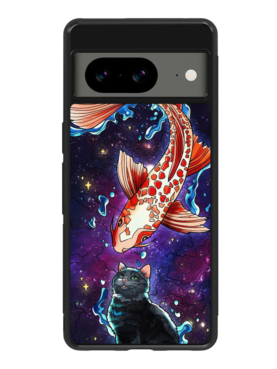 Fish and cat japanese Google Pixel 8 Case QC10855