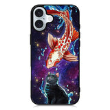 Fish and cat japanese iPhone 16 Plus Case QC10855
