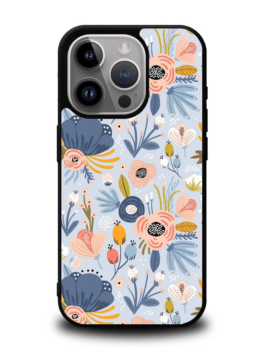 Flower blue iPhone 14 Pro Case QC10570