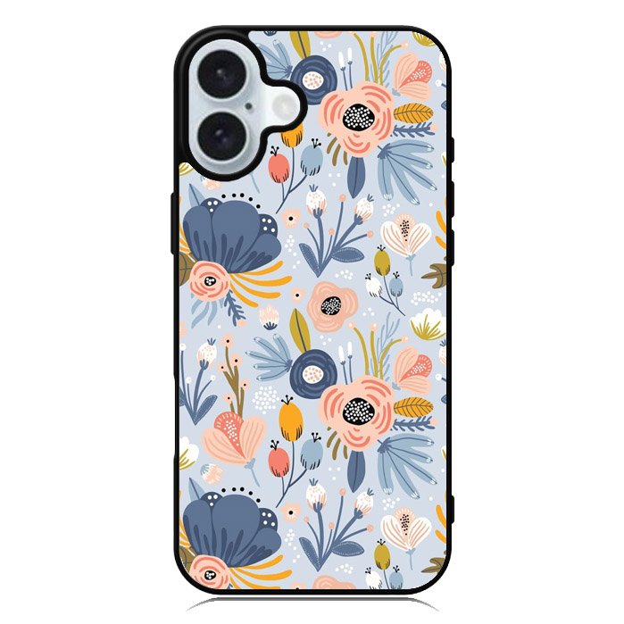 Flower blue iPhone 16 Plus Case QC10570