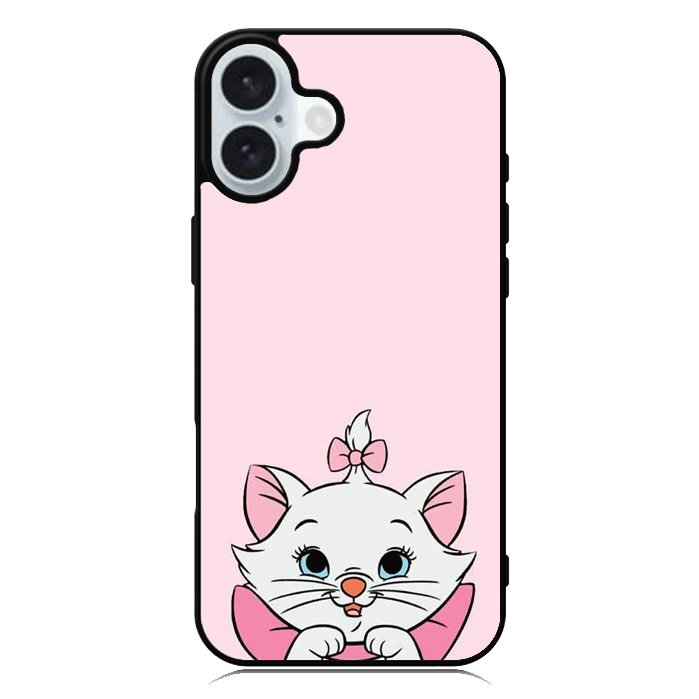 Pink Marie Cat Face iPhone 16 Case QC10544