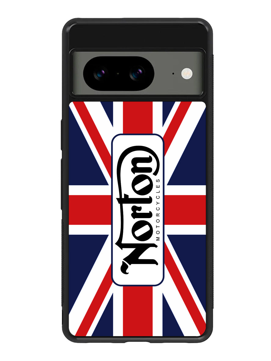 norton motorcycles england flag Google Pixel 8A Case QC1584