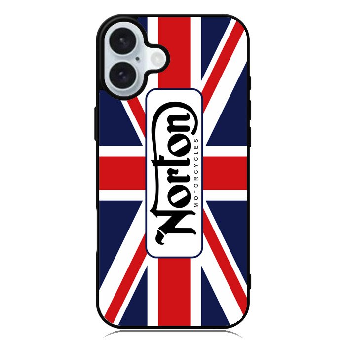 norton motorcycles england flag iPhone 16 Plus Case QC1584