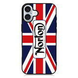 norton motorcycles england flag iPhone 16 Plus Case QC1584