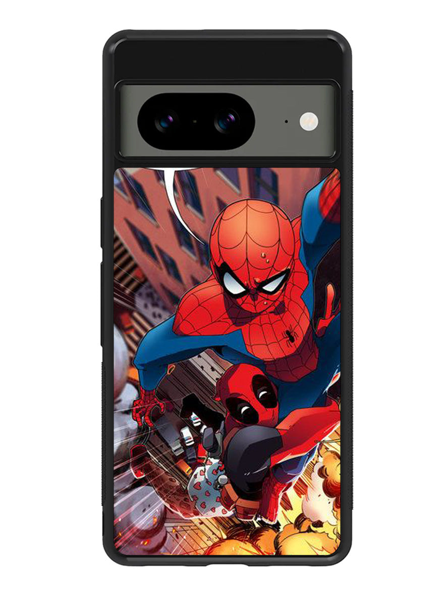 Spiderman and Deadpool funny Google Pixel 8 Case QC1644