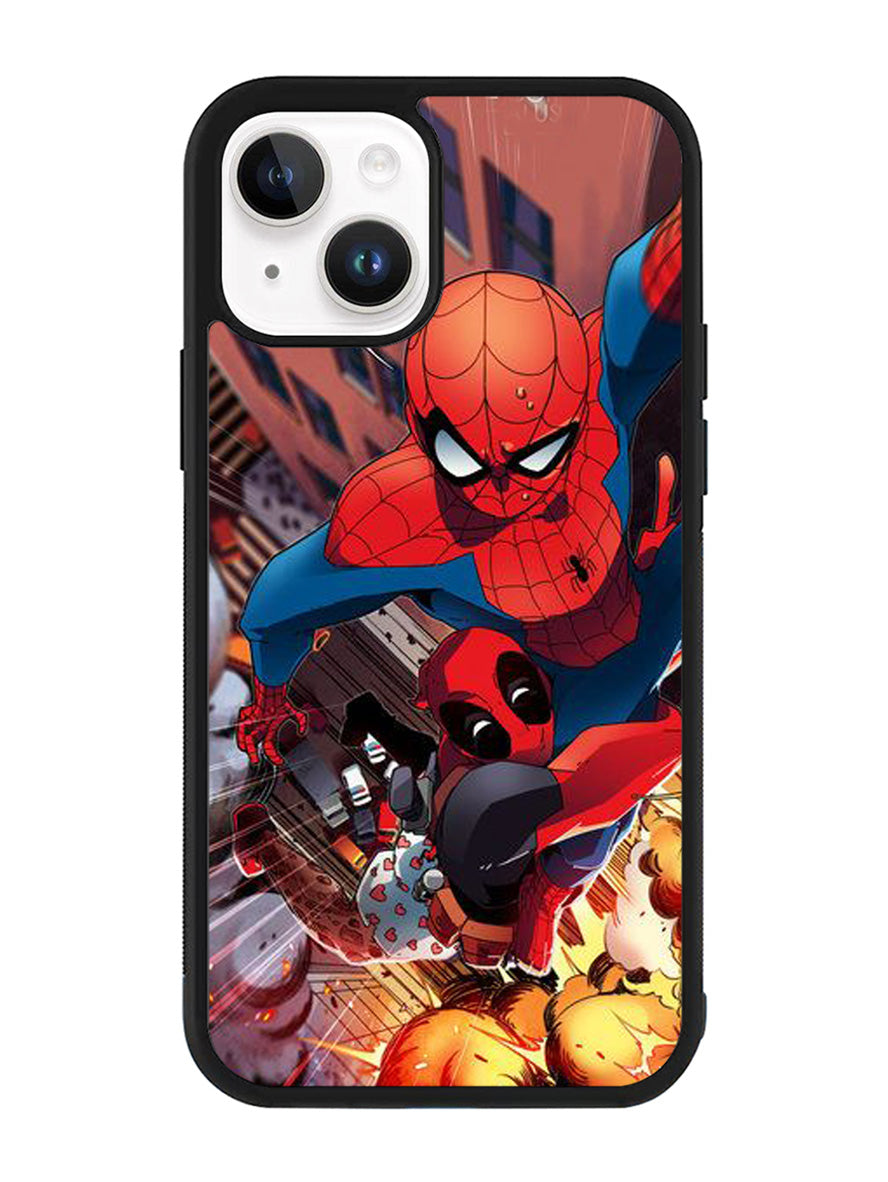 Spiderman and Deadpool funny iPhone 15 Plus Case OV1644