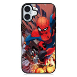 Spiderman and Deadpool funny iPhone 16 Plus Case QC1644
