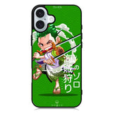 zoro one piece iPhone 16 Plus Case QC7340