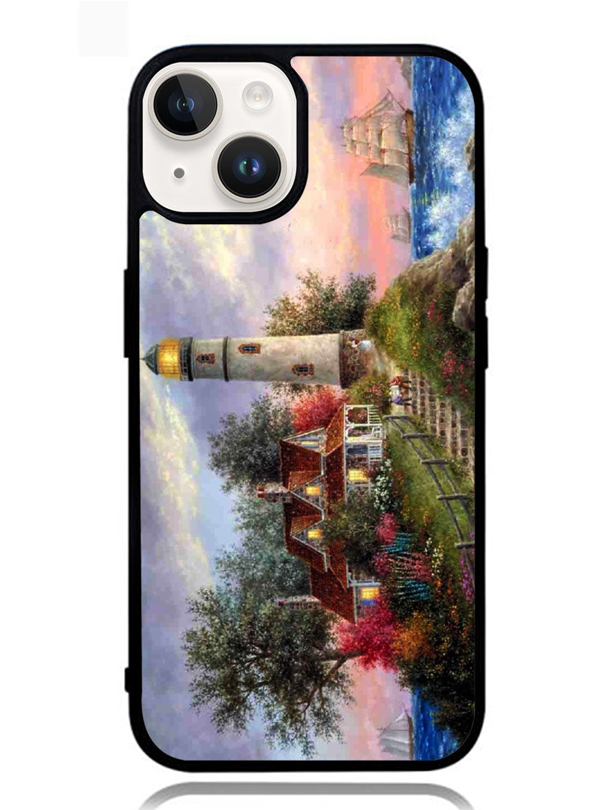 Lighthouse On Hill art iPhone 14 Plus Case
