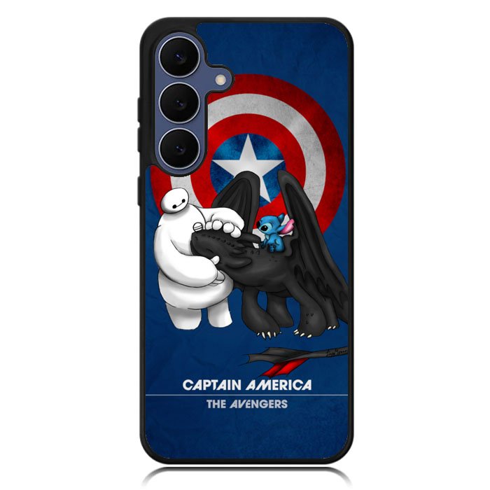 Stitch Baymax Toothless CAPTAIN AMERICA Samsung Galaxy S25 FE Case OV2340