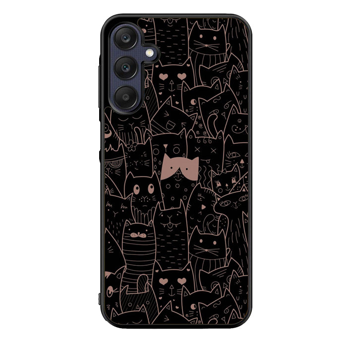 Cat Black Pink FORL0065 Samsung Galaxy A15 A25 A35 A55 5G Case