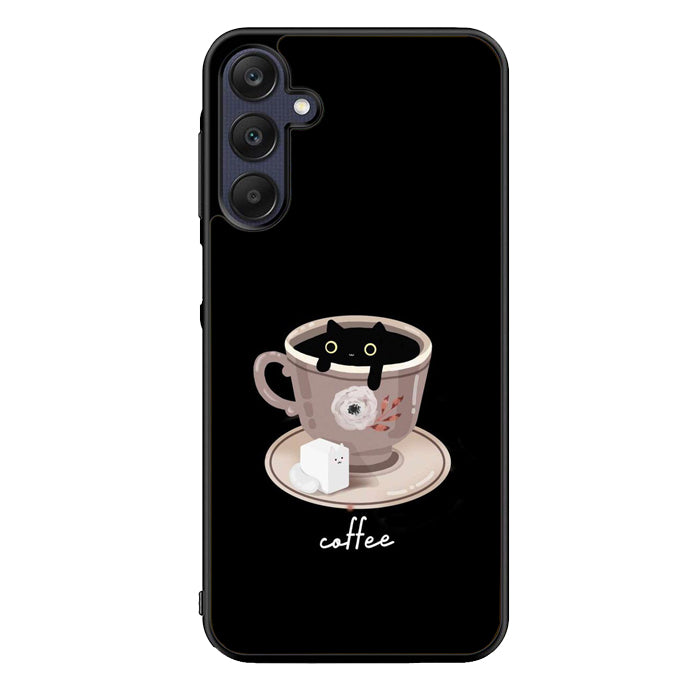 Black Cat Coffee FORL0150 Samsung Galaxy A15 A25 A35 A55 5G Case