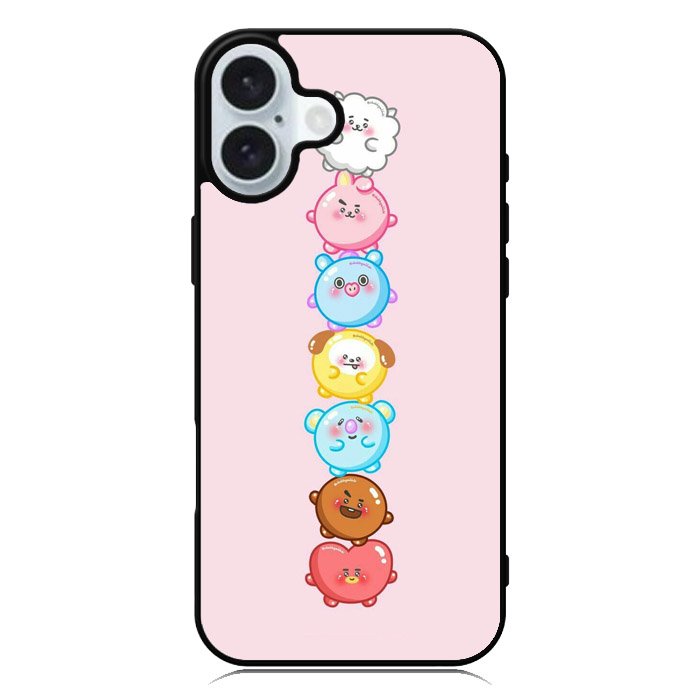 Kawaii Cute BT21 iPhone 16 Plus Case QC9294