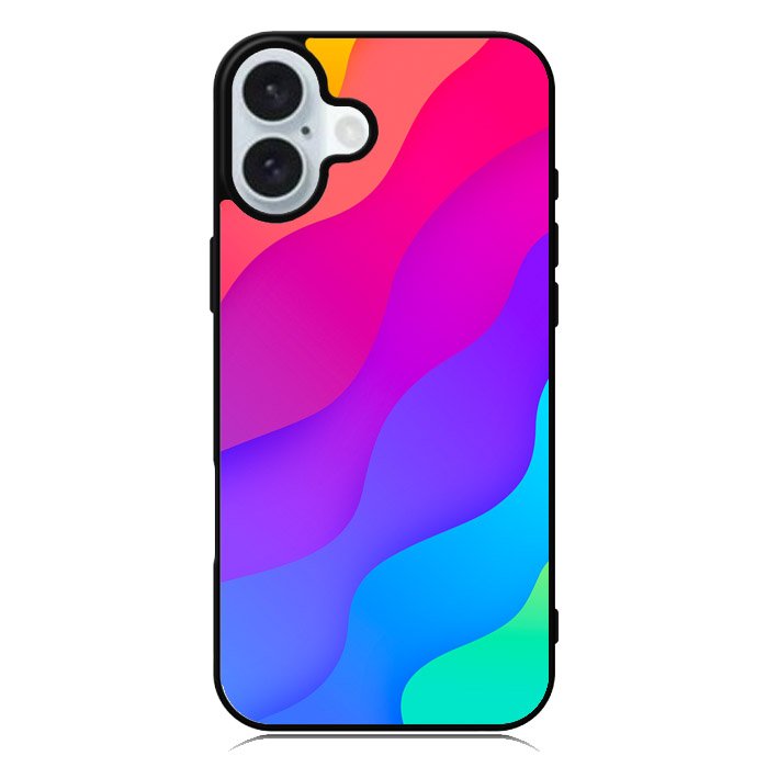 Rainbow Wave iPhone 16 Plus Case QC8574