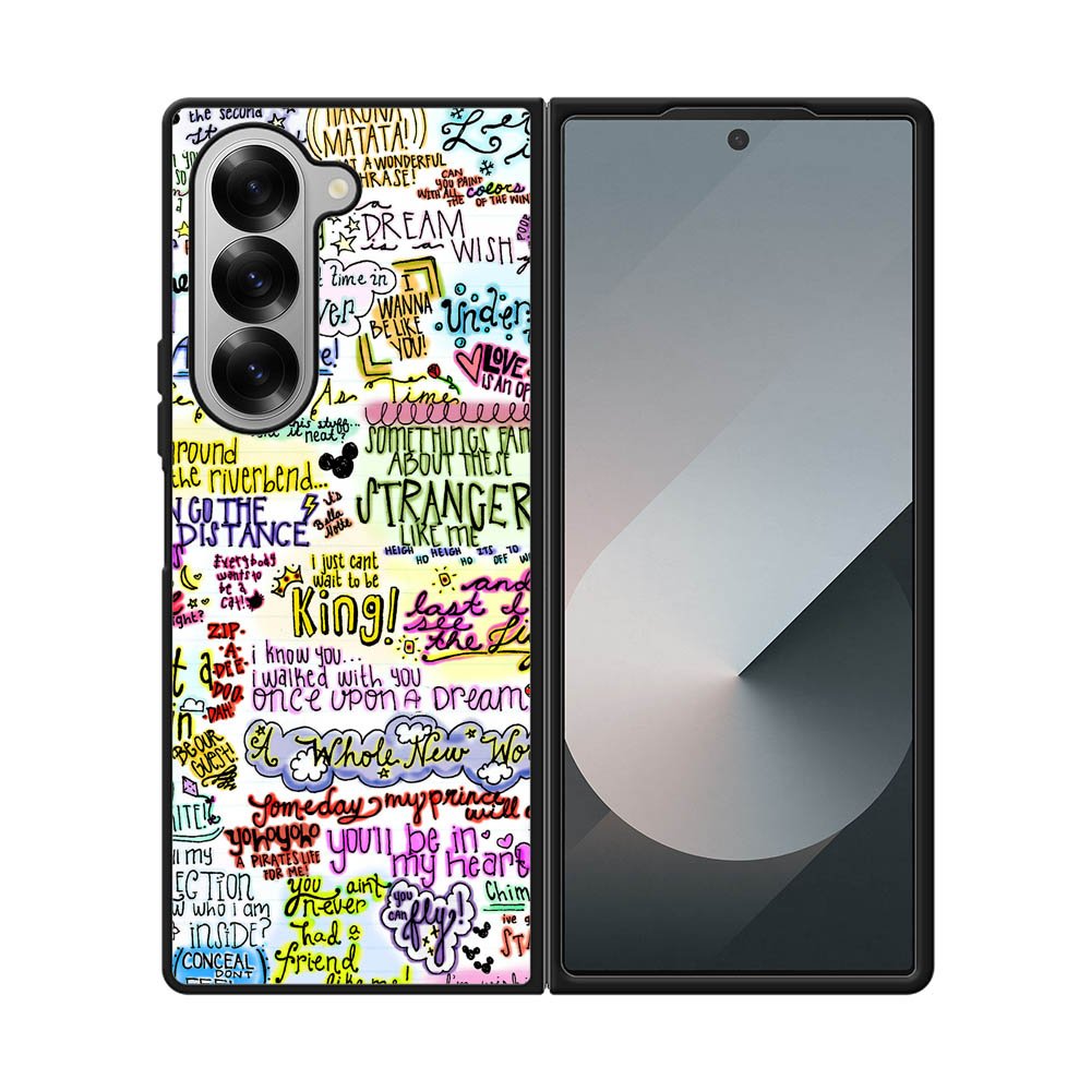Disney Song Lyrics Samsung Galaxy Z Fold 7 5G Case QC4702
