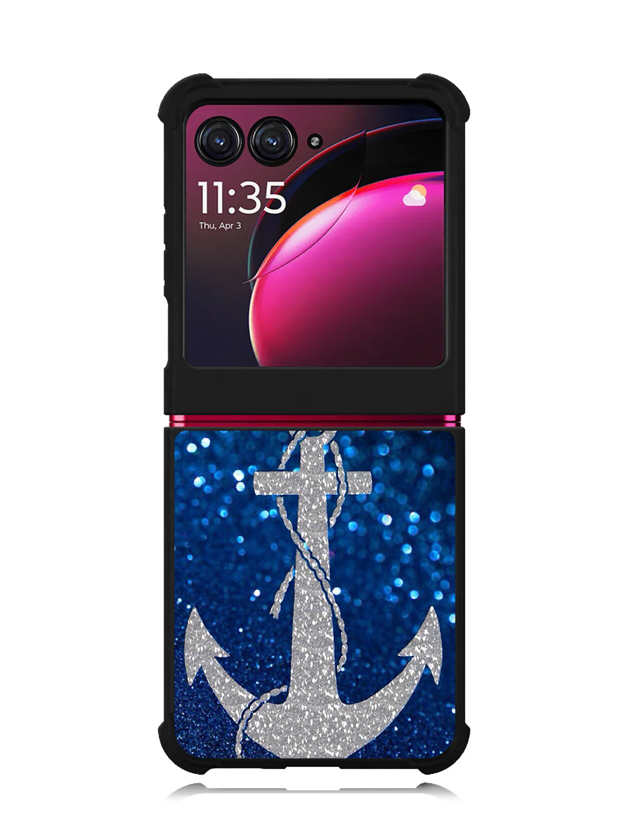 Blue Glitters Anchor Motorola Moto Razr Plus 2023 , Moto Razr+ 2023 Case OV4188