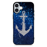 Blue Glitters Anchor iPhone 16 Case QC4188