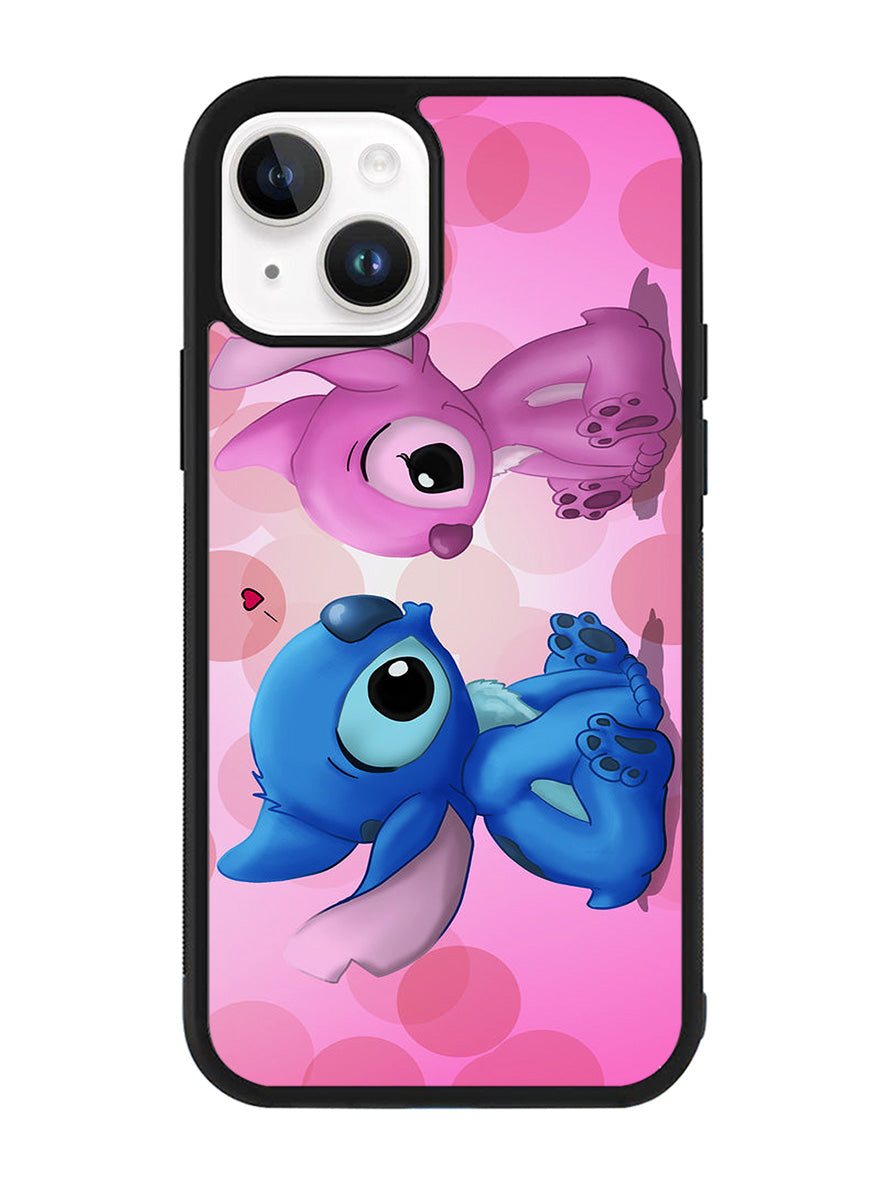 Stitch Pink And Blue iPhone 15 Plus Case OV2345