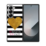 Stripes gold heart Samsung Galaxy Z Fold 7 5G Case OV2313