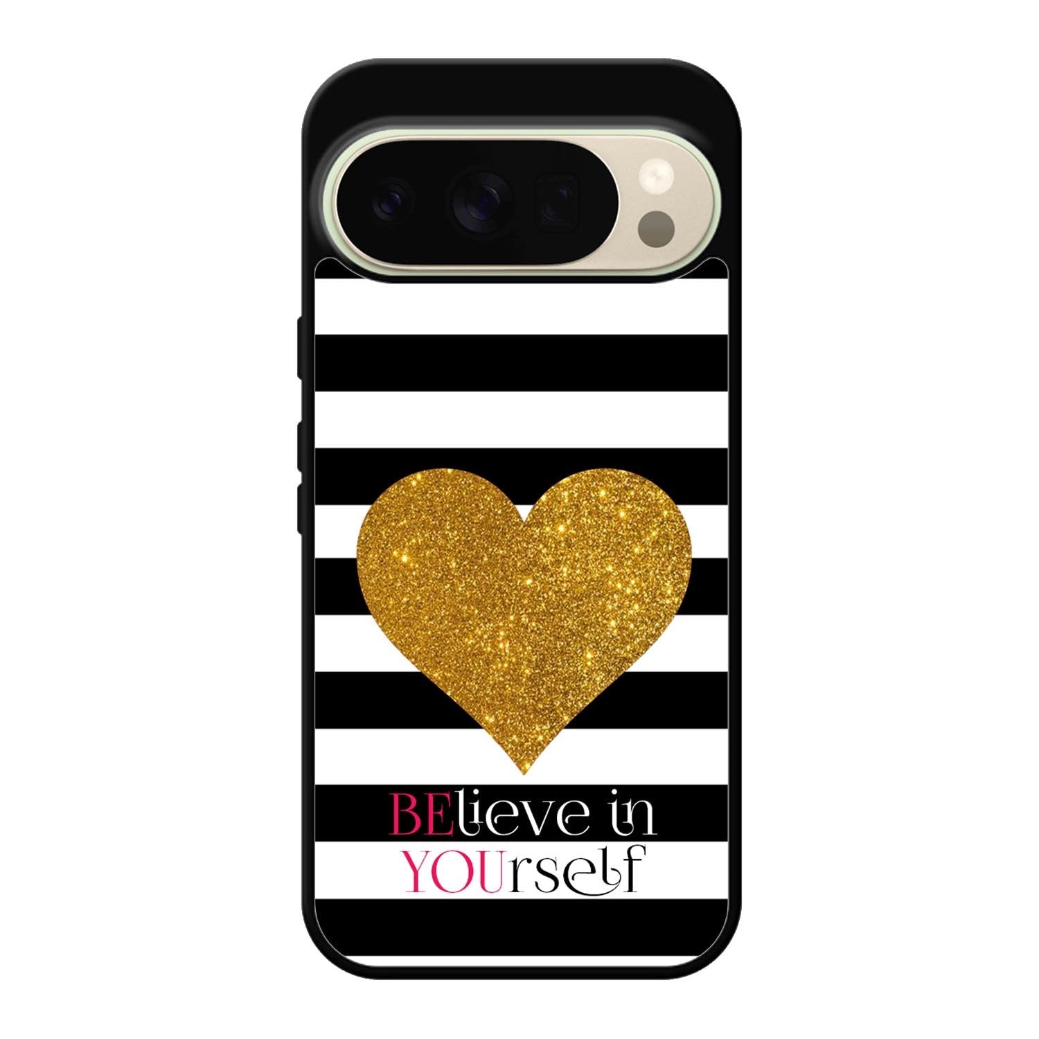 Stripes gold heart Google Pixel 10 Pro XL Case OV2313