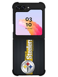 Pittsburgh Steelers Carbon Metal Samsung Galaxy Z Flip 5 5G 2023 Case OV2875