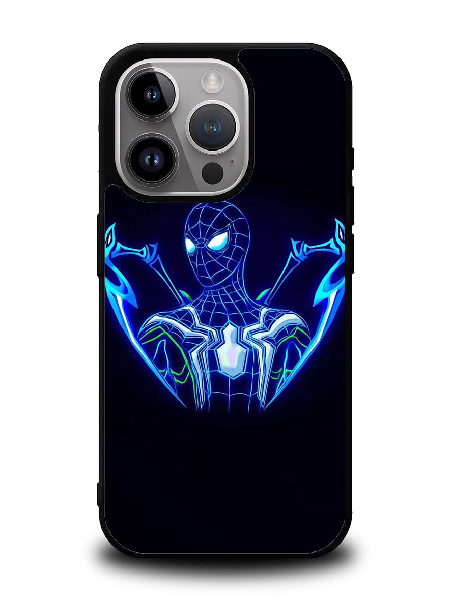 Spiderman Neon Blue iPhone 15 Pro Case OV2480