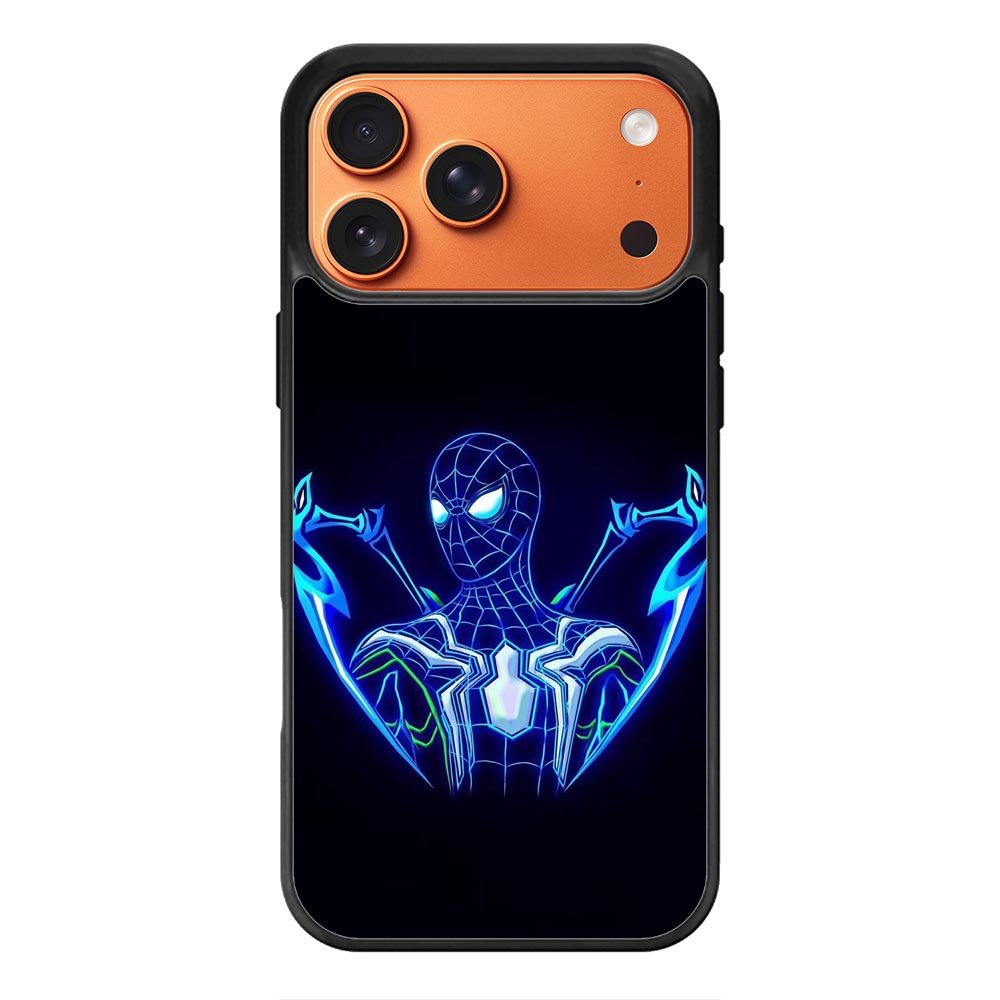Spiderman Neon Blue iPhone 17 Pro Case OV2480