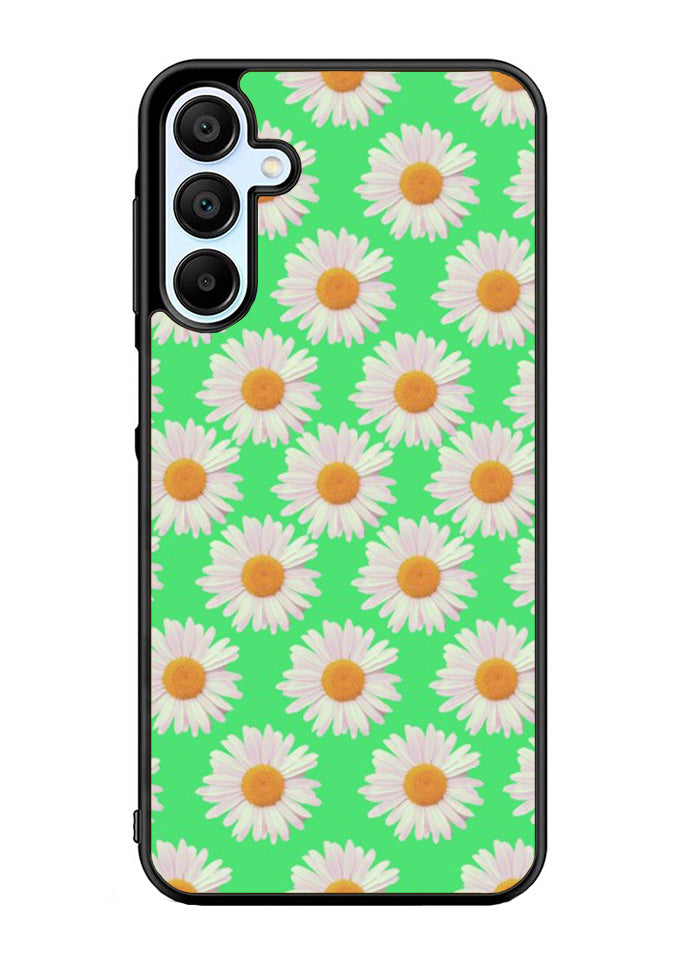 Flowers Pattern Green Samsung Galaxy A35 5G Case OV4924