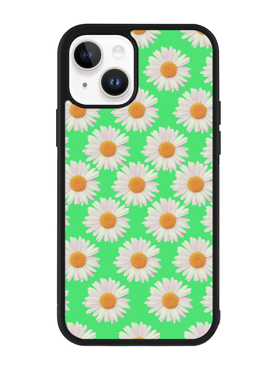 Flowers Pattern Green iPhone 15 Case OV4924