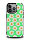 Flowers Pattern Green iPhone 14 Pro Case QC4924