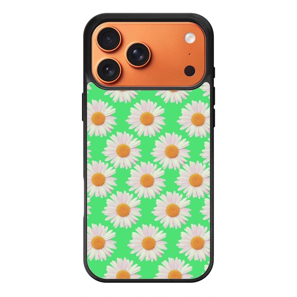 Flowers Pattern Green iPhone 17 Pro Case QC4924