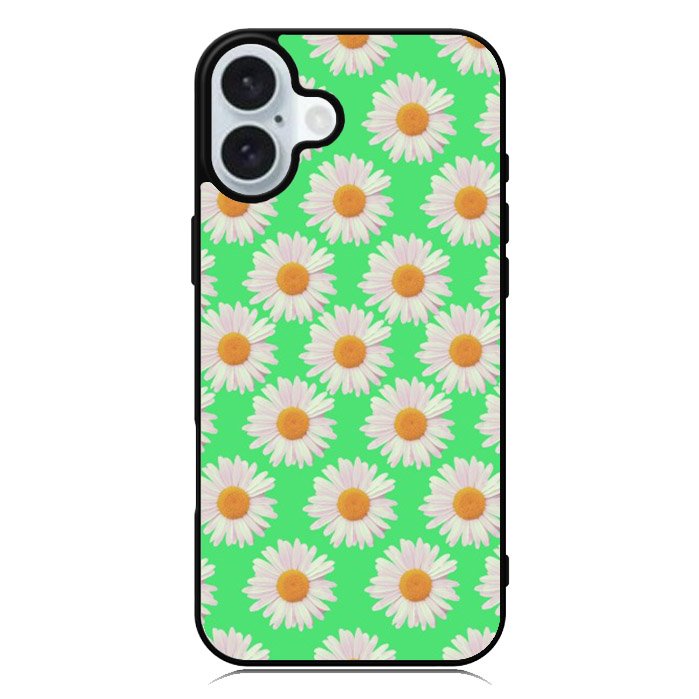 Flowers Pattern Green iPhone 16 Plus Case QC4924