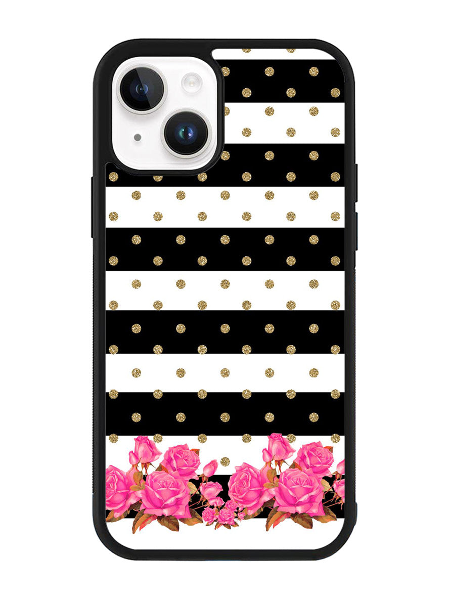 Flower Stripes Polka iPhone 15 Case OV1790