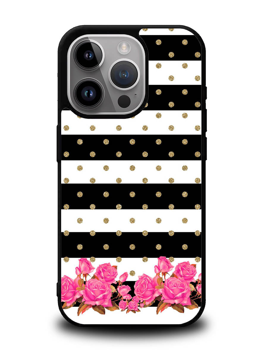 Flower Stripes Polka iPhone 16 Pro Max Case QC1790