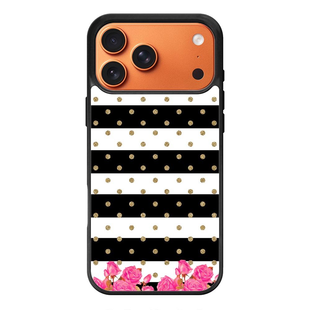 Flower Stripes Polka iPhone 17 Pro Case QC1790