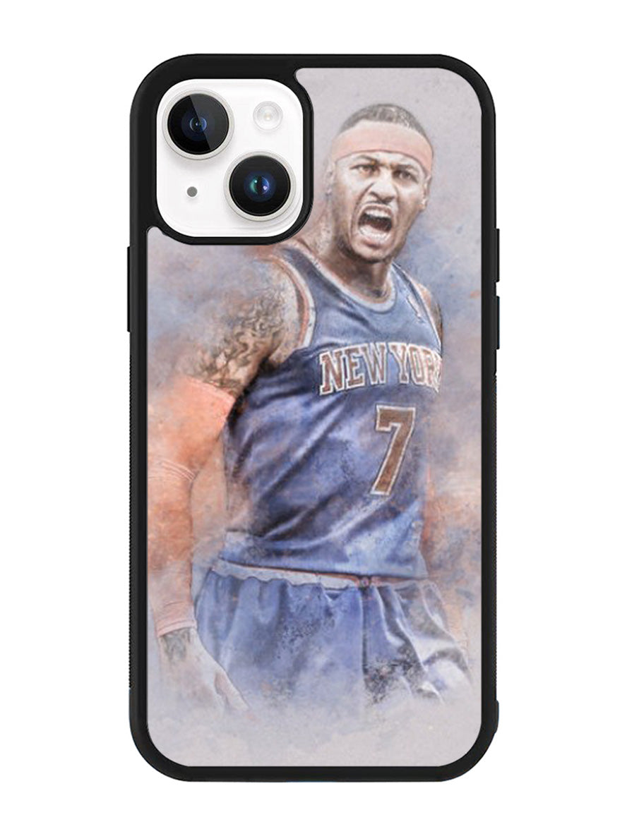 Carmelo Anthony NY7 Blue Basket Ball iPhone 15 Case OV1823